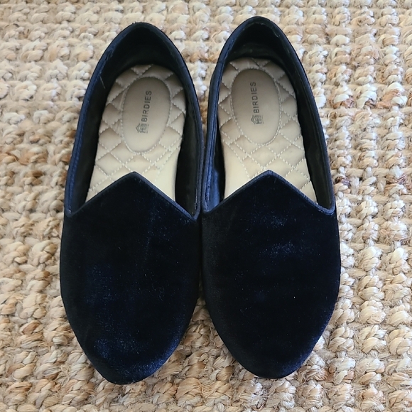 Birdies Black Velvet Loafers - Picture 1 of 5